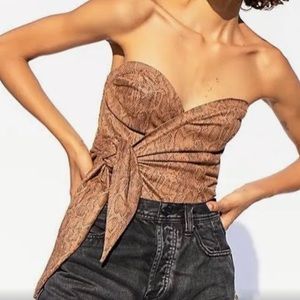 Free People Snakeskin Wrap Top